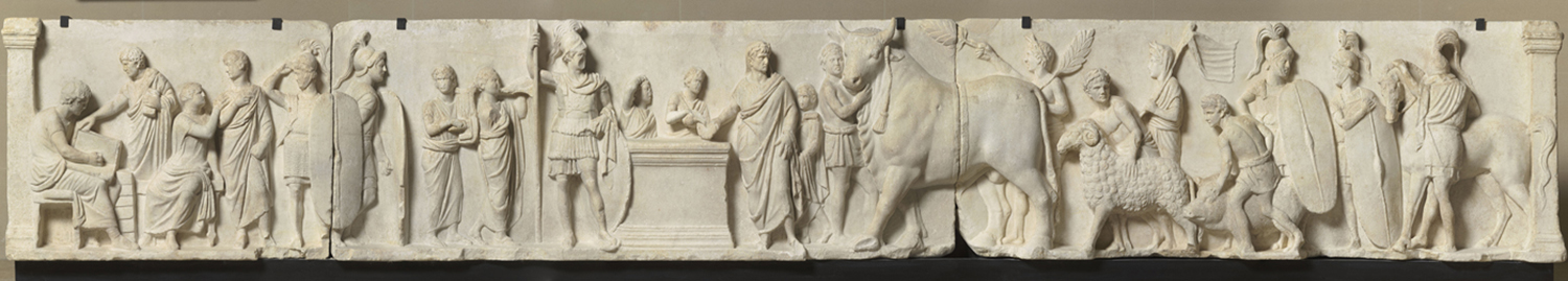 Marble relief banner from rome