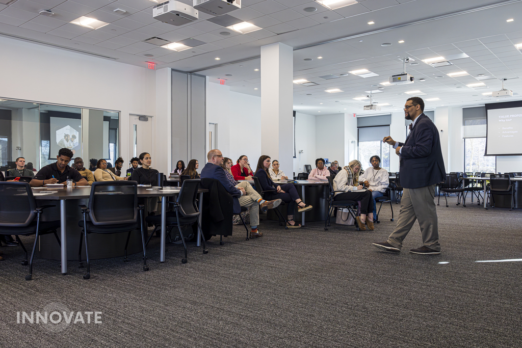 Speaker infront of class