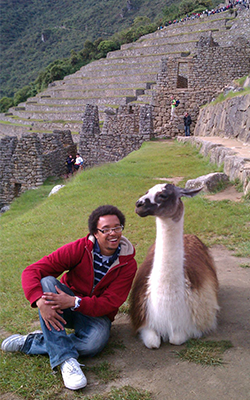 Study Abroad - Student with Alpaca