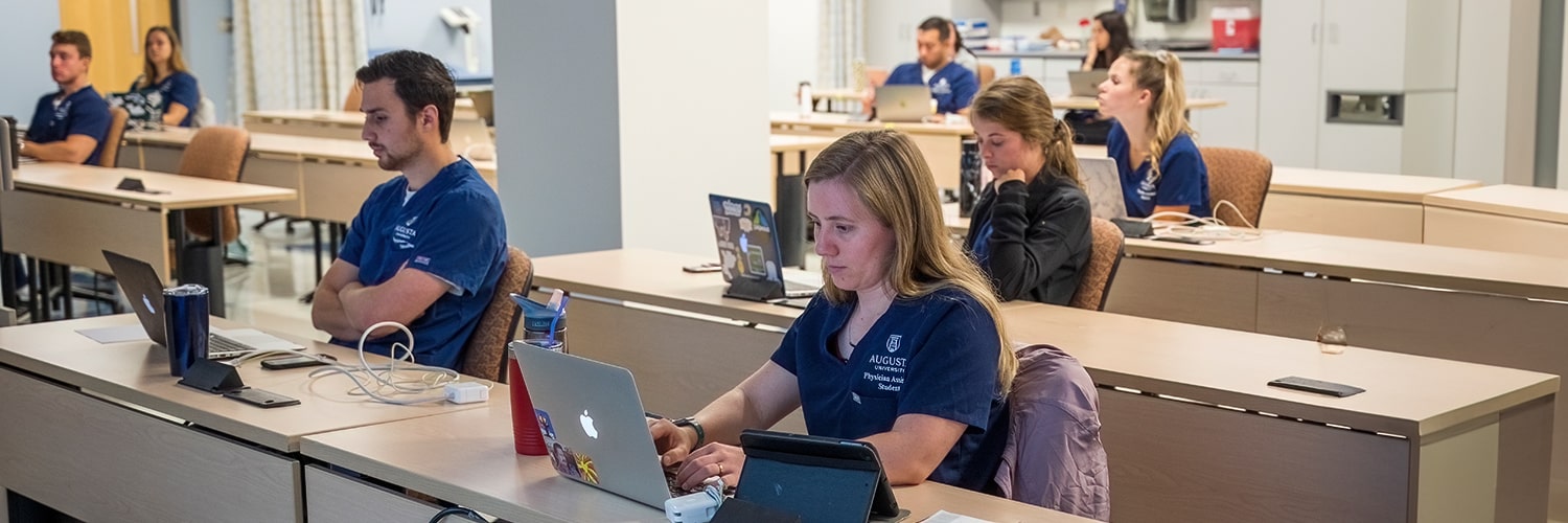 Physician Assistant students in the classroom for a lecture