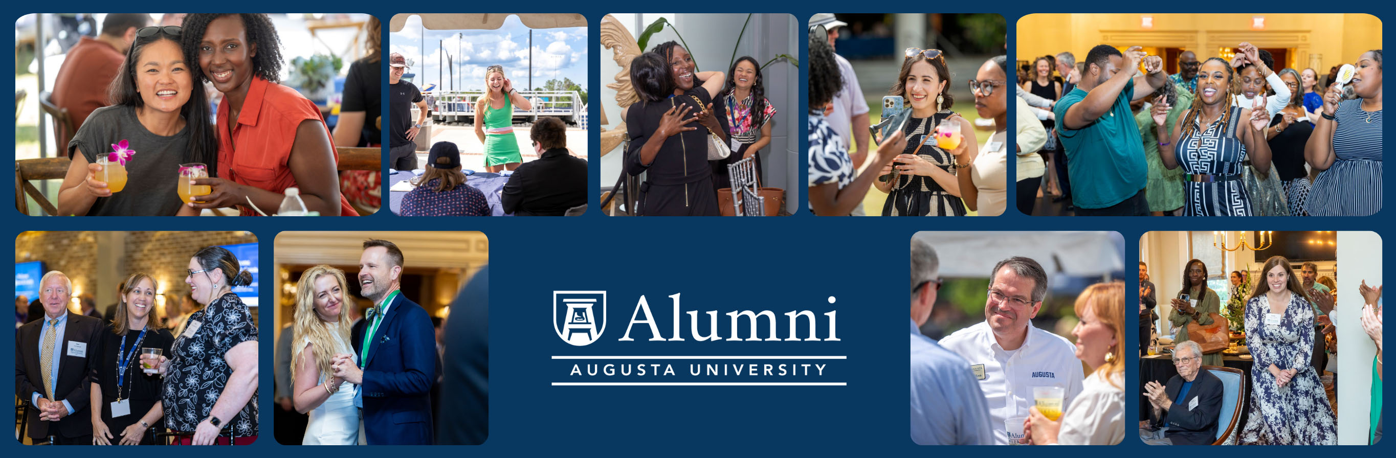 Collage of alumni gathering at events