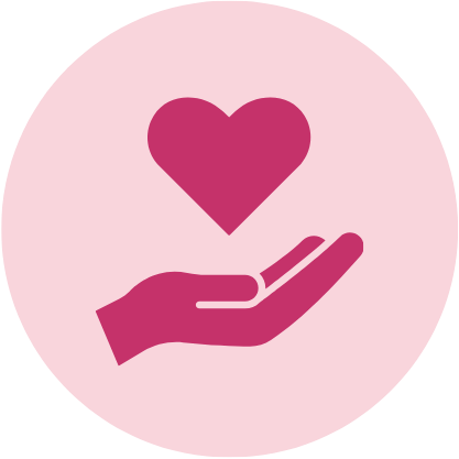 hand holding heart icon