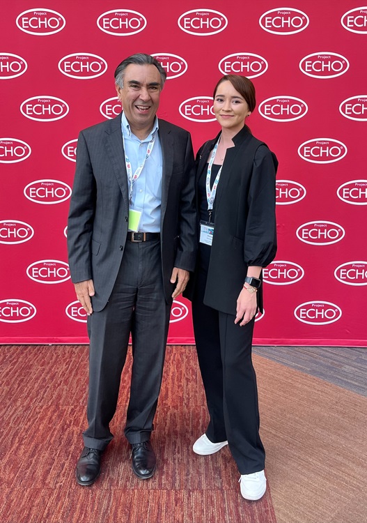 Dr. Sanjeev Arora, founder of Project ECHO, and Dr. Brenda Santellano at MetaECHO Global Conference, 2023