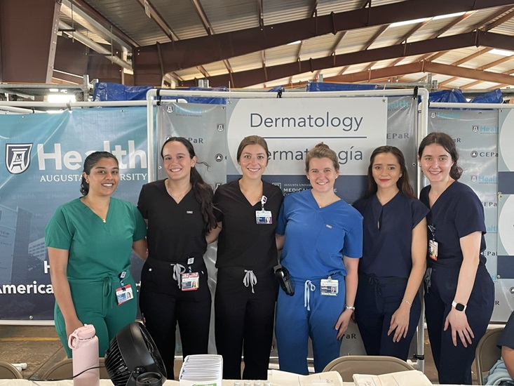 Dr. Brenda Santellano (2nd from right) and students at Costa Layman Health Fair, 2023