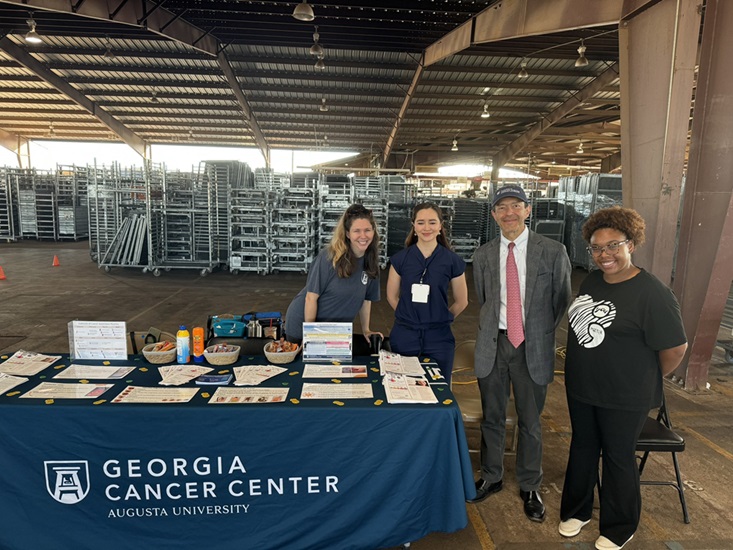 Maryclaire Regan, Dr. Brenda Santellano, Dr. Jorge Cortes, and Nyree Riley at Costa Layman Health Fair, 2024