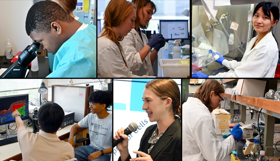 Pre-College Outreach collage showing high school students experiencing different components of the GCC Research experience
