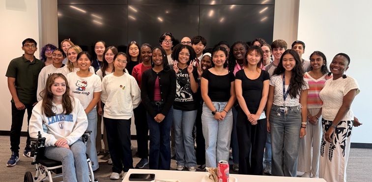 Students pose for camera