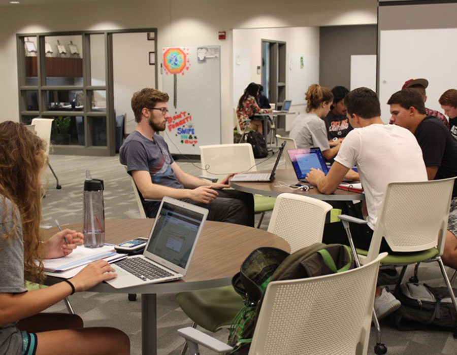 Students at center