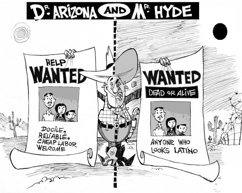 Dr. Arizona and Mr. Hyde editorial cartoon