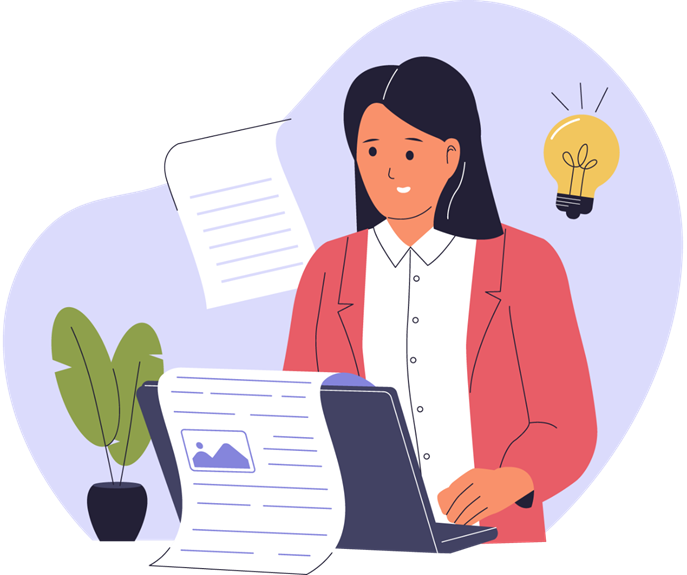 Graphic of woman working