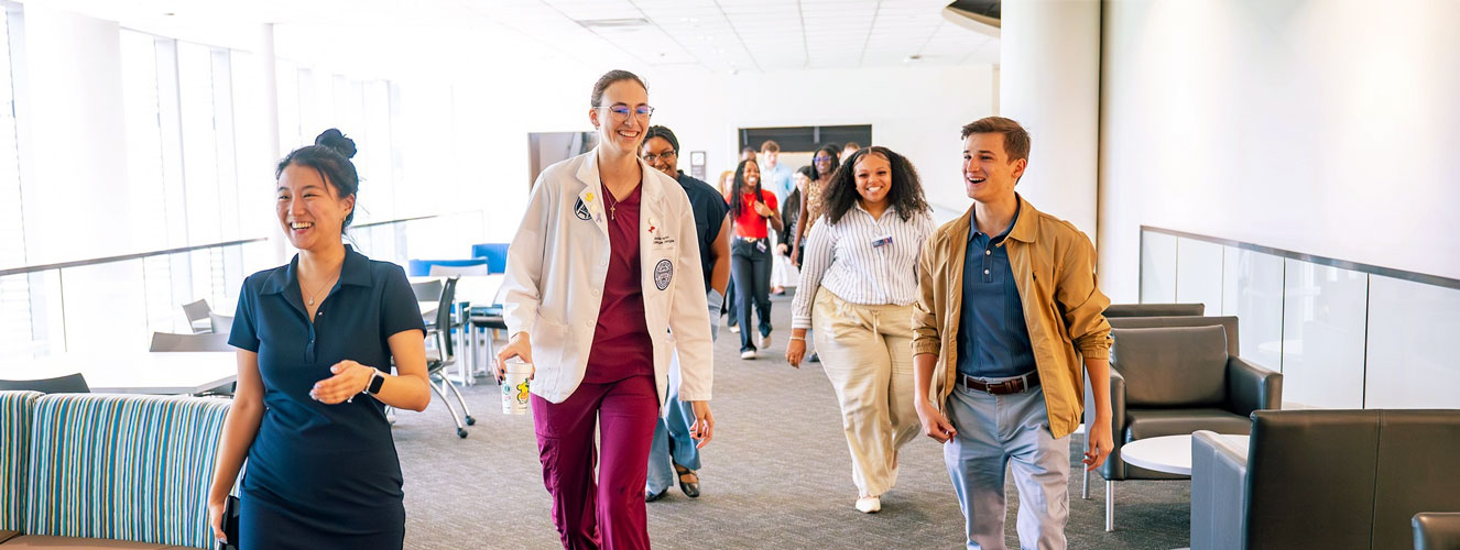 AIM students walking in hallway
