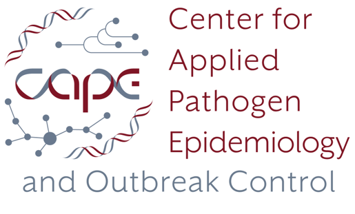 CAPE Logo with words: Center for Applied Pathogen Epidemiology and Outbreak Control 