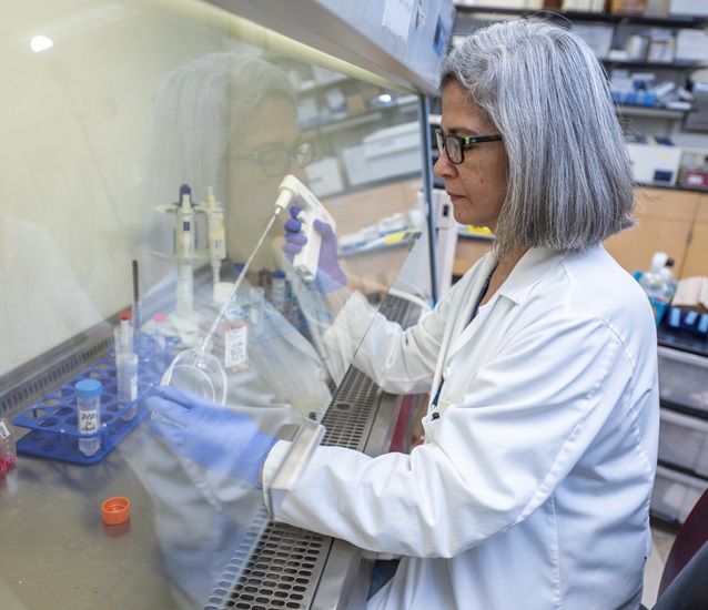 Female Researcher working in lab