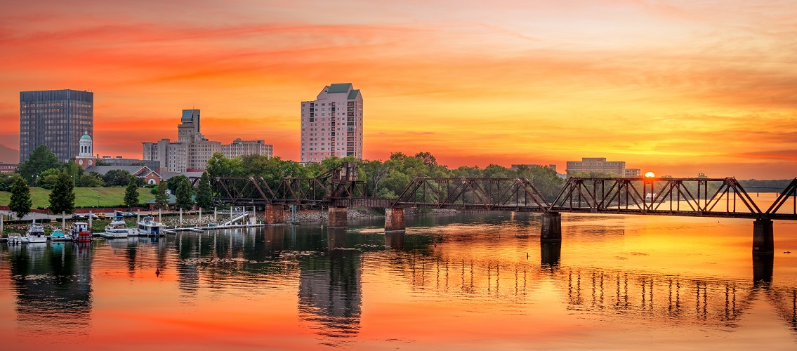 Sunrise over Augusta Canal