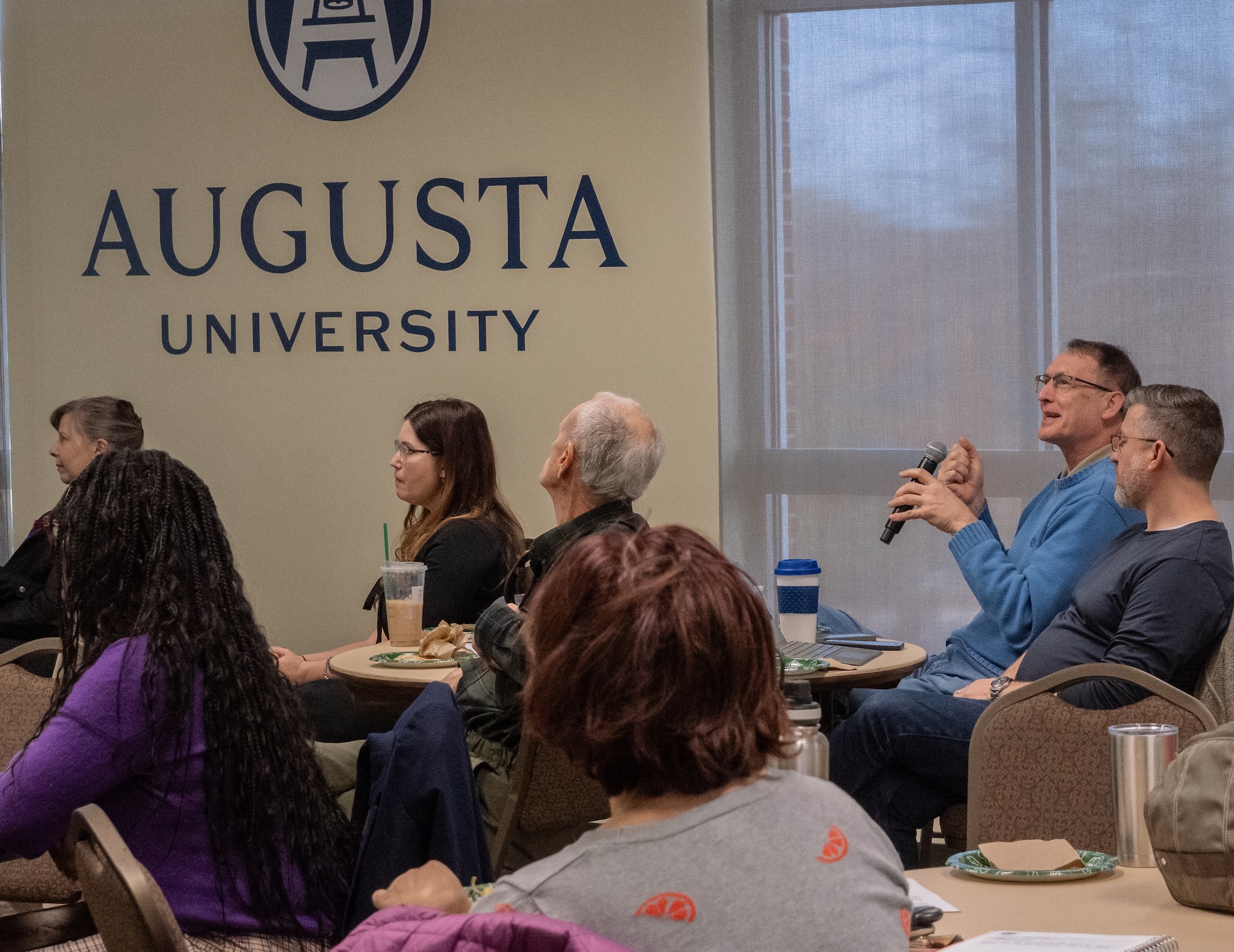 audience member asking question