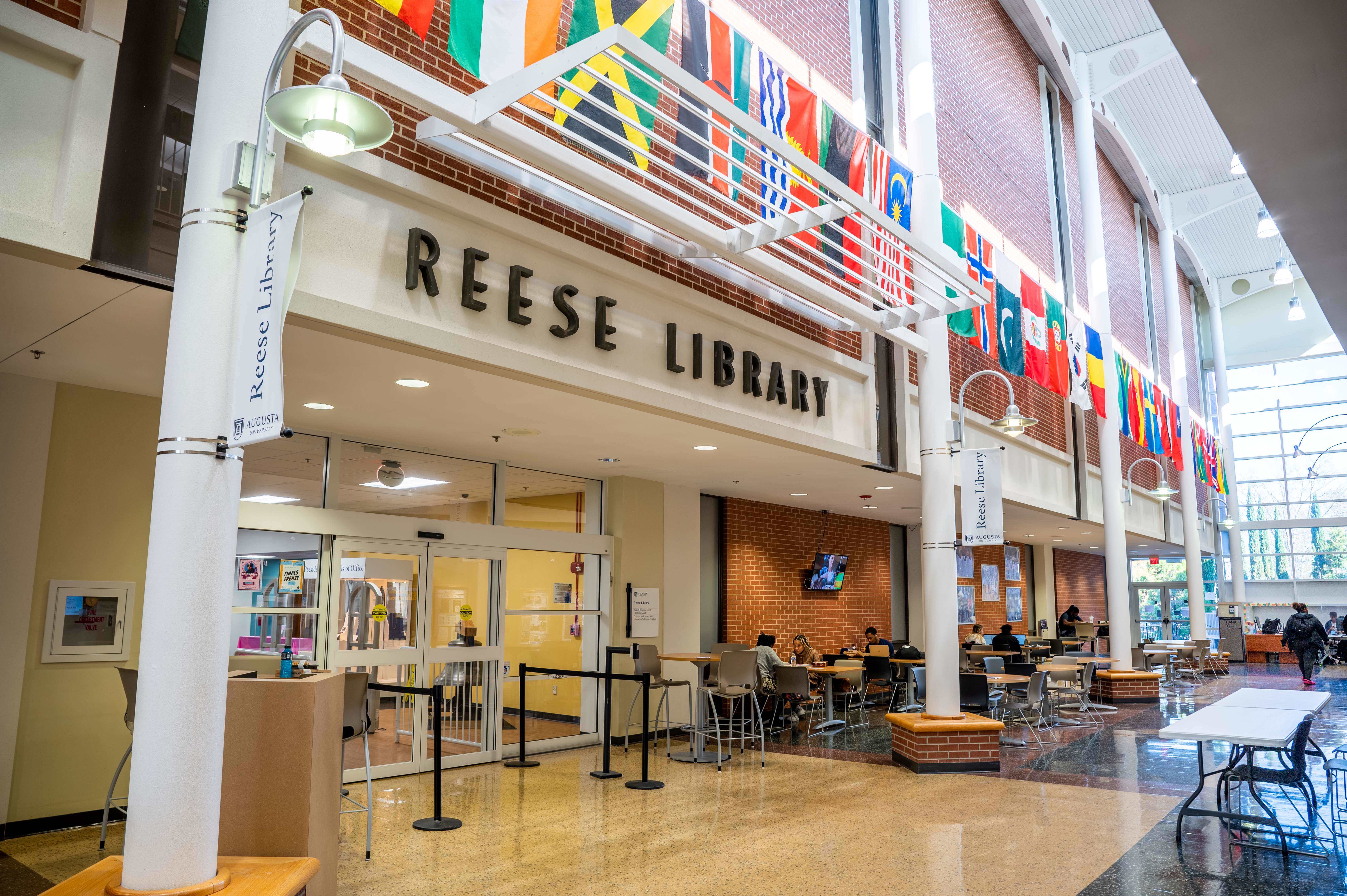 World flags outside Reese Library