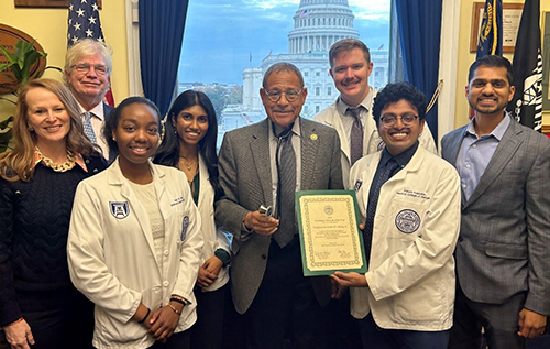 Director of Federal Government Relations, Monty Philpot, with MCG Southwest faculty and students with Congressman Sanford Bishop