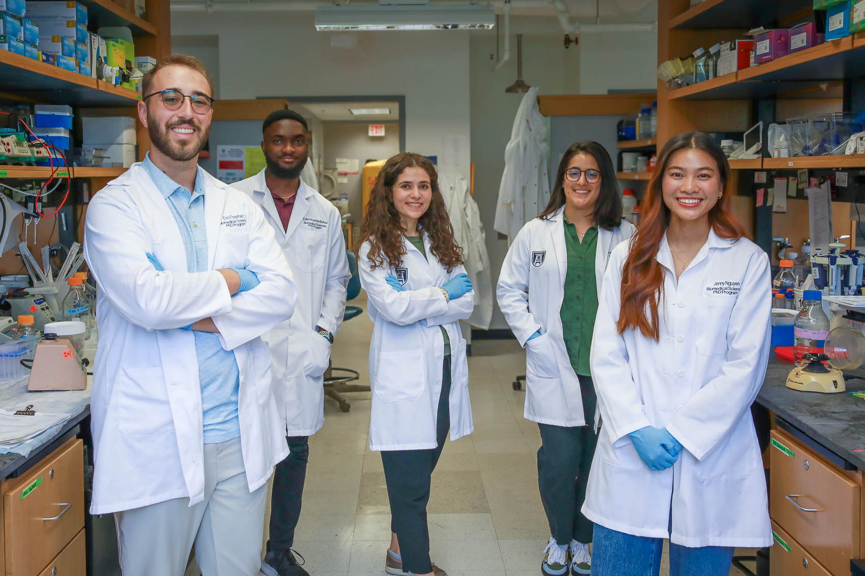 lab league in white coats