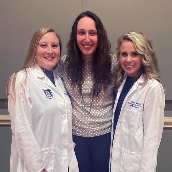 Julie Vincent and Nicole Johnson with Dr Danielle Mor