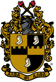 Black and gold shield logo