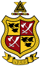 Black and gold shield logo