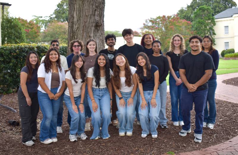 HPSA 2025-2026 group of male and female students standing in front of a tree