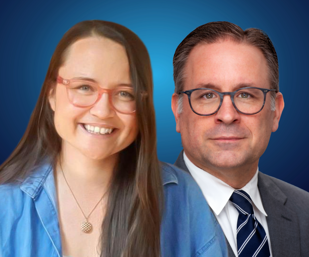 Mary and Peter smile for camera