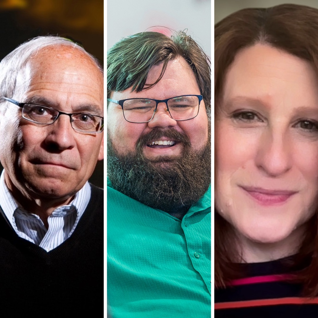 Mayer, Osborn and Alby smile to camera