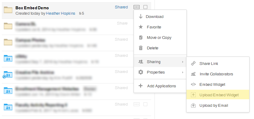 How to create an upload embed widget