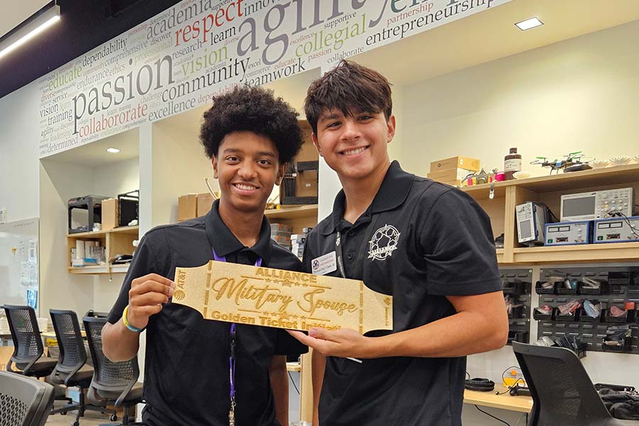 Students with golden ticket 