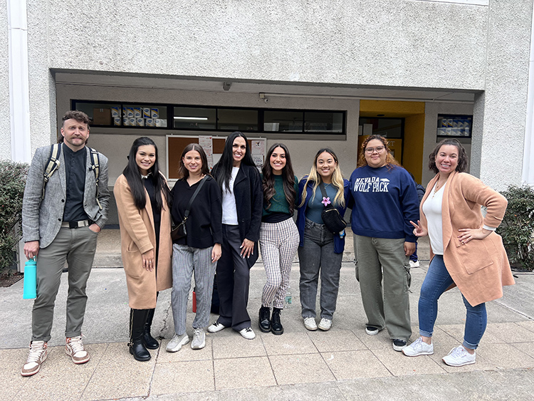 Nathan Koerber with students