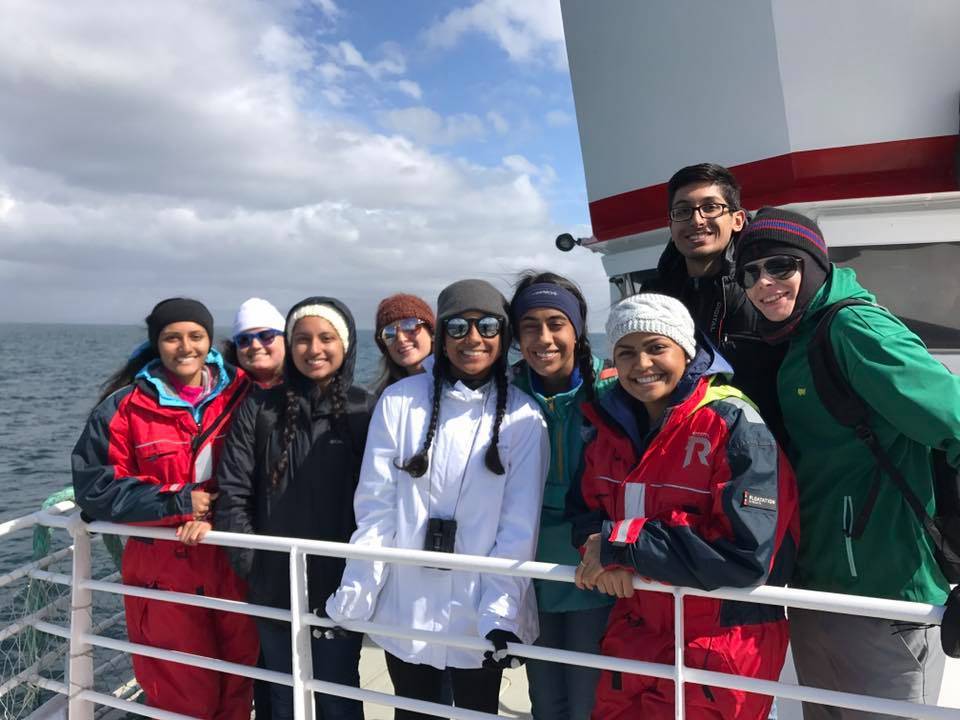 group on a boat