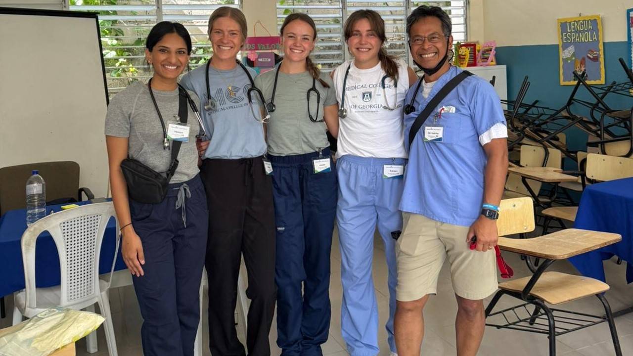 study abroad group in classroom